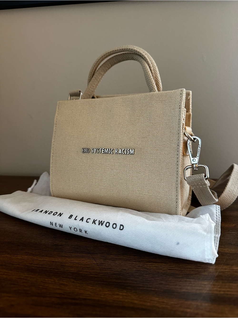 Brandon Blackwood End Systemic Racism Mini Tote & Dustbag